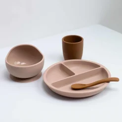 Trois Kilos Sept Coffret Repas 4Pcs Silicone Sable