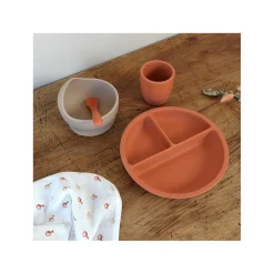 Trois Kilos Sept Coffret Repas 4Pcs Silicone Terre De Sienne / Sable