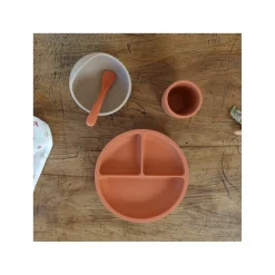 Trois Kilos Sept Coffret Repas 4Pcs Silicone Terre De Sienne / Sable