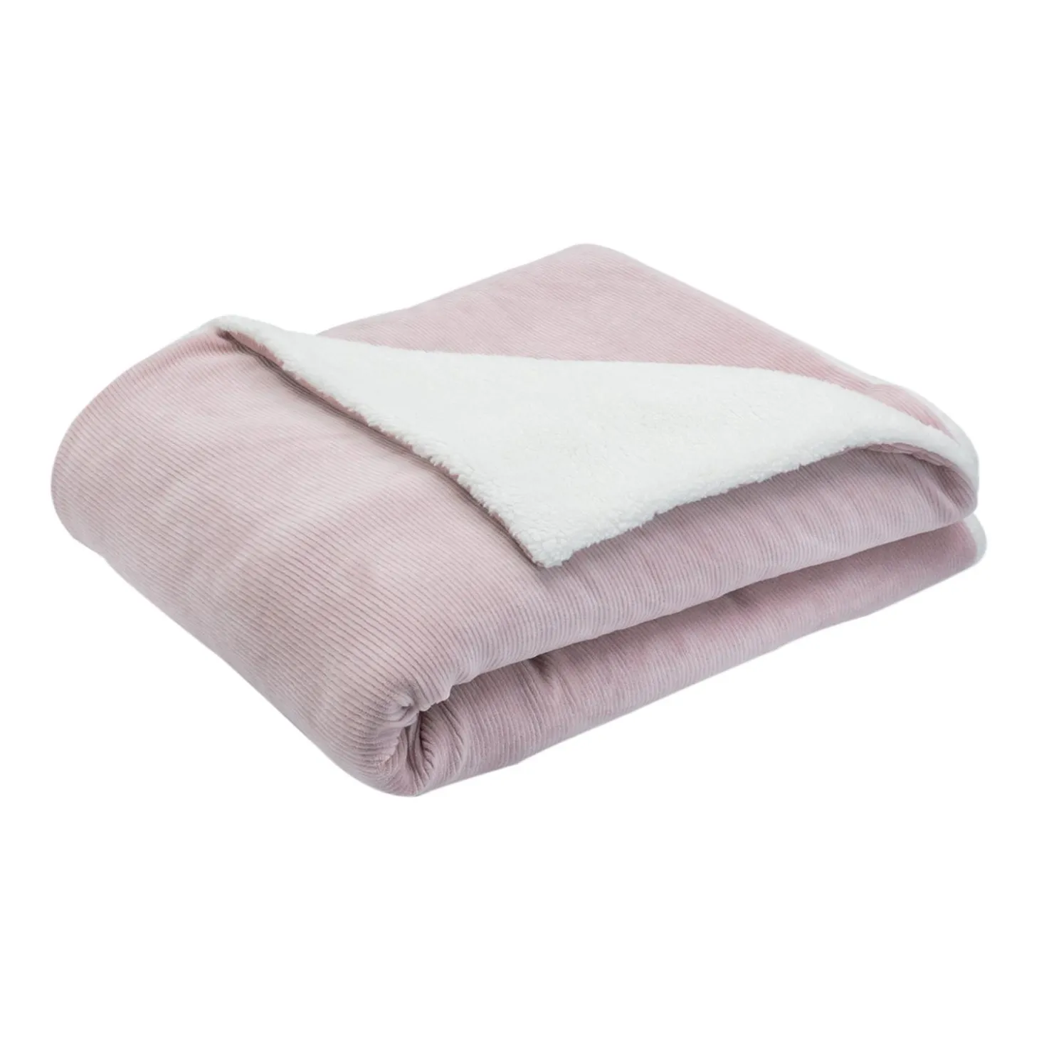 Trois Kilos Sept Couverture sherpa Wooly Vieux Rose