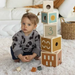 Trois Kilos Sept Cubes Empilables Multicolore