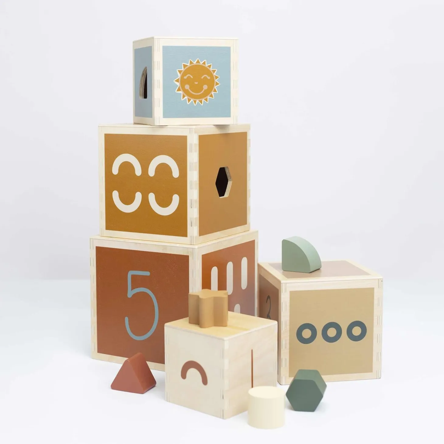 Trois Kilos Sept Cubes Empilables Multicolore