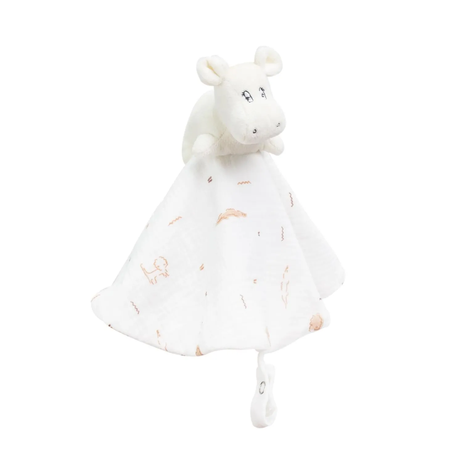 Trois Kilos Sept Doudou lange Tam Tam Hippo Sable 40x40 cm