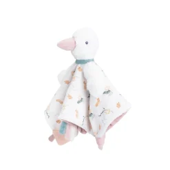 Trois Kilos Sept Doudou plat Mouchoir Oie Vieux Rose/Sauge/Ecru