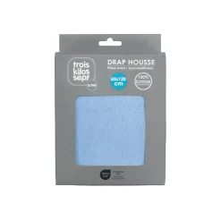 Trois Kilos Sept                    Drap Housse    Bleu ciel
