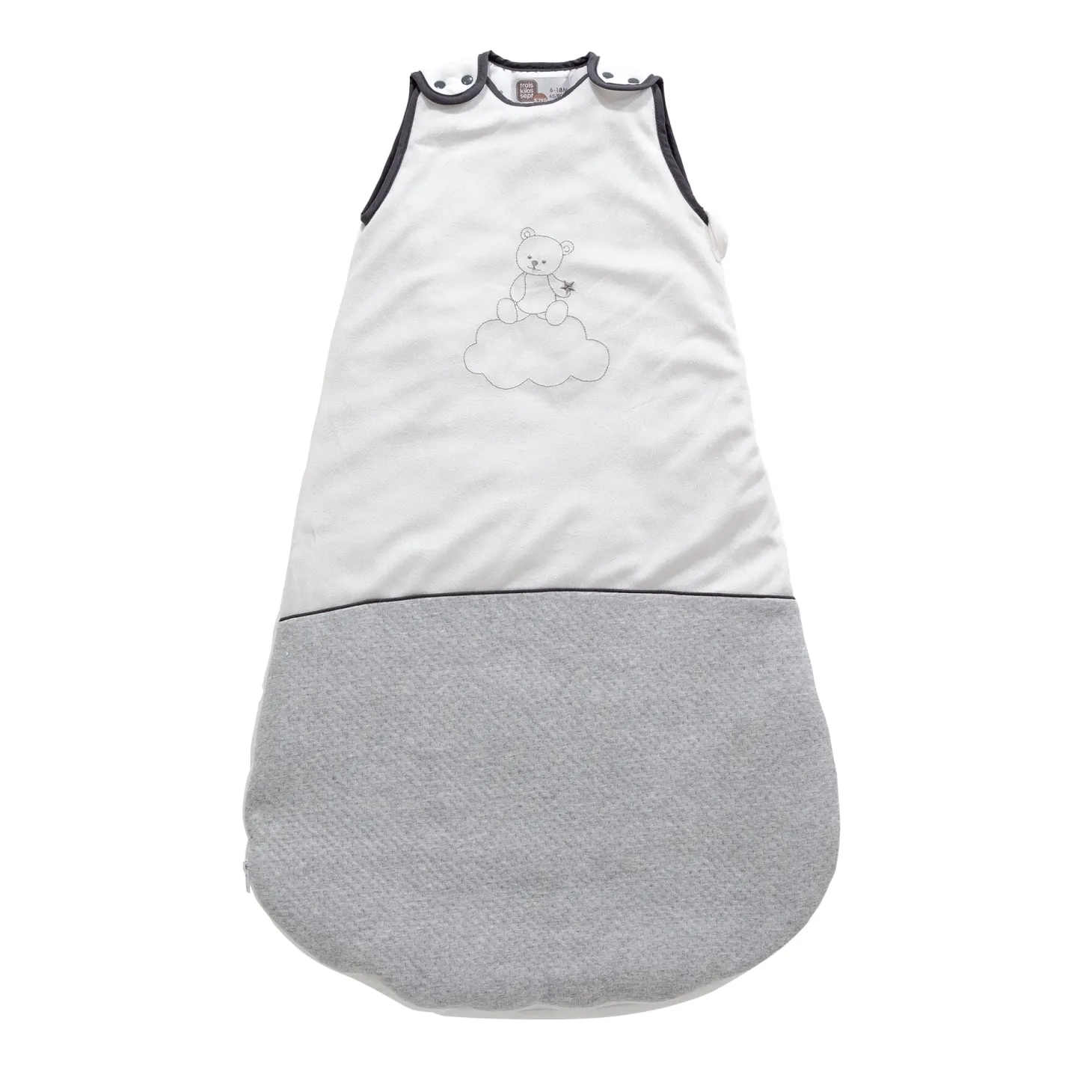 Trois Kilos Sept Gigoteuse Martin Et Ses Copains Blanc Et Gris 6-18 mois