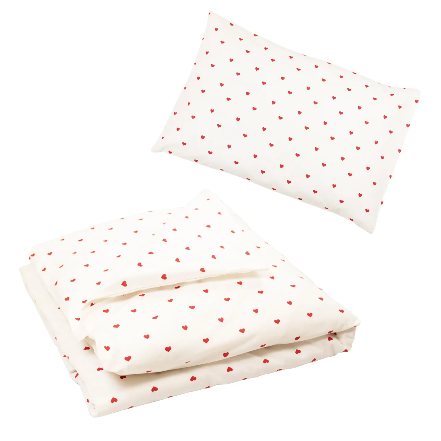 Trois Kilos Sept Housse De Couette Et Taie Oreiller Blanc / Rouge
