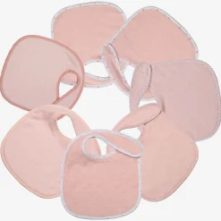 Trois Kilos Sept Lot de 7 bavoirs naissance Rose 18x21 cm