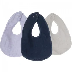 Trois Kilos Sept Lot de 3 bavoirs Naissance Bleu 24x34 cm