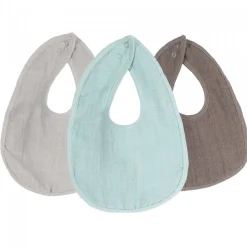 Trois Kilos Sept Lot de 3 bavoirs Naissance Vert 24x34 cm