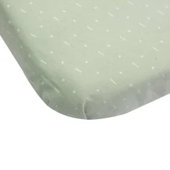 Trois Kilos Sept                    Lot de 2 Draps Housse pour Berceau    Vert Olive Grafic            50x83 cm