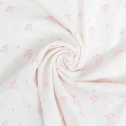Trois Kilos Sept                    Lot de 2 Draps Housse pour Berceau    Fleurs Roses Ecru            50x83 cm