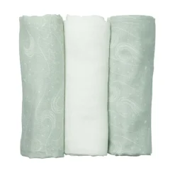 Trois Kilos Sept                    Lot de 3 langes Au large de Nova    Beige/ Vert            70x70 cm
