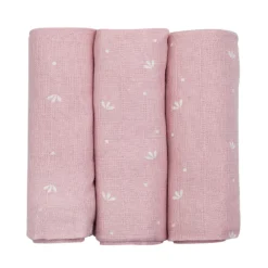 Trois Kilos Sept Lot de 3 Langes Rose