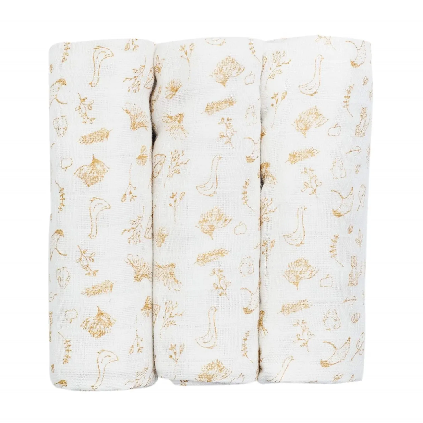 Trois Kilos Sept Lot de 3 Langes Beige