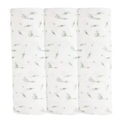 Trois Kilos Sept                    Lot 3 Langes    Ecru/ Vert Olive            70x70 cm
