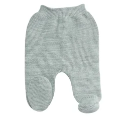 Trois Kilos Sept Pantalon Maille Gris Chiné 0-1 mois