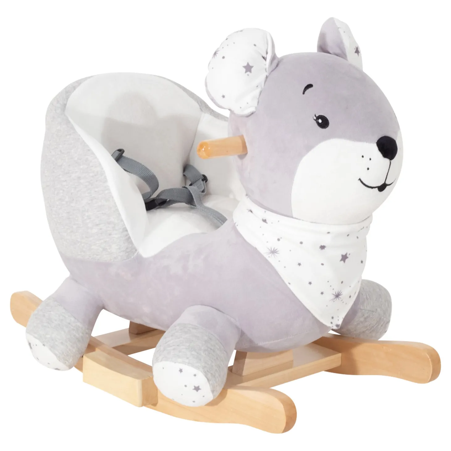 Trois Kilos Sept Peluche à Bascule Mimi Martin Et Ses Copains Blanc Et Gris