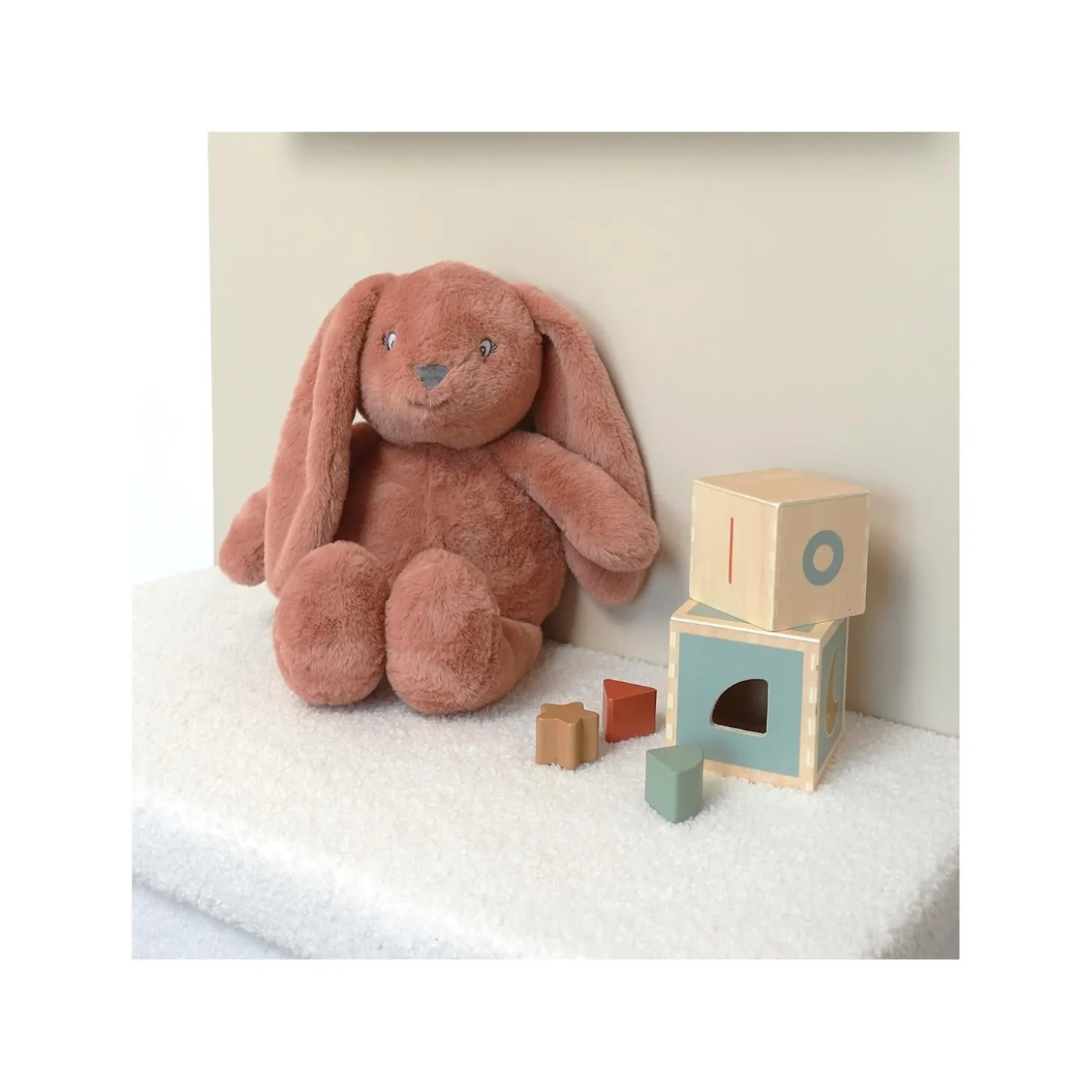 Trois Kilos Sept Peluche Lapin Hop Terre De Sienne 45 cm
