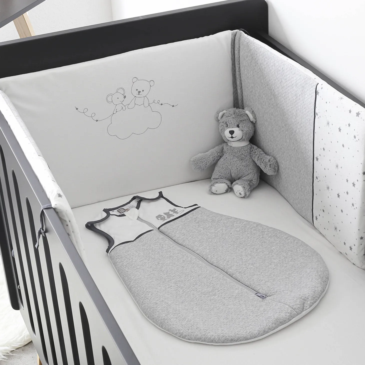 Trois Kilos Sept Peluche Musicale N'Ours Ours Martin Et Ses Copains Blanc Et Gris