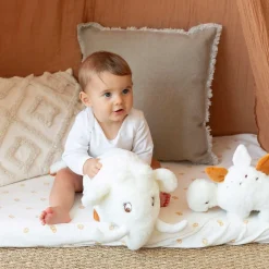 Trois Kilos Sept Peluche musicale Mammouth Écru 3-6 mois