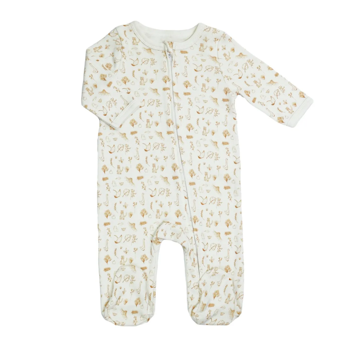 Trois Kilos Sept Pyjama Coton Zip AOP Ecru