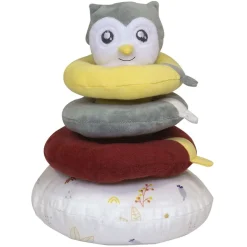 Trois Kilos Sept Pyramide empilable en tissu Chouette Cache cache en fôret