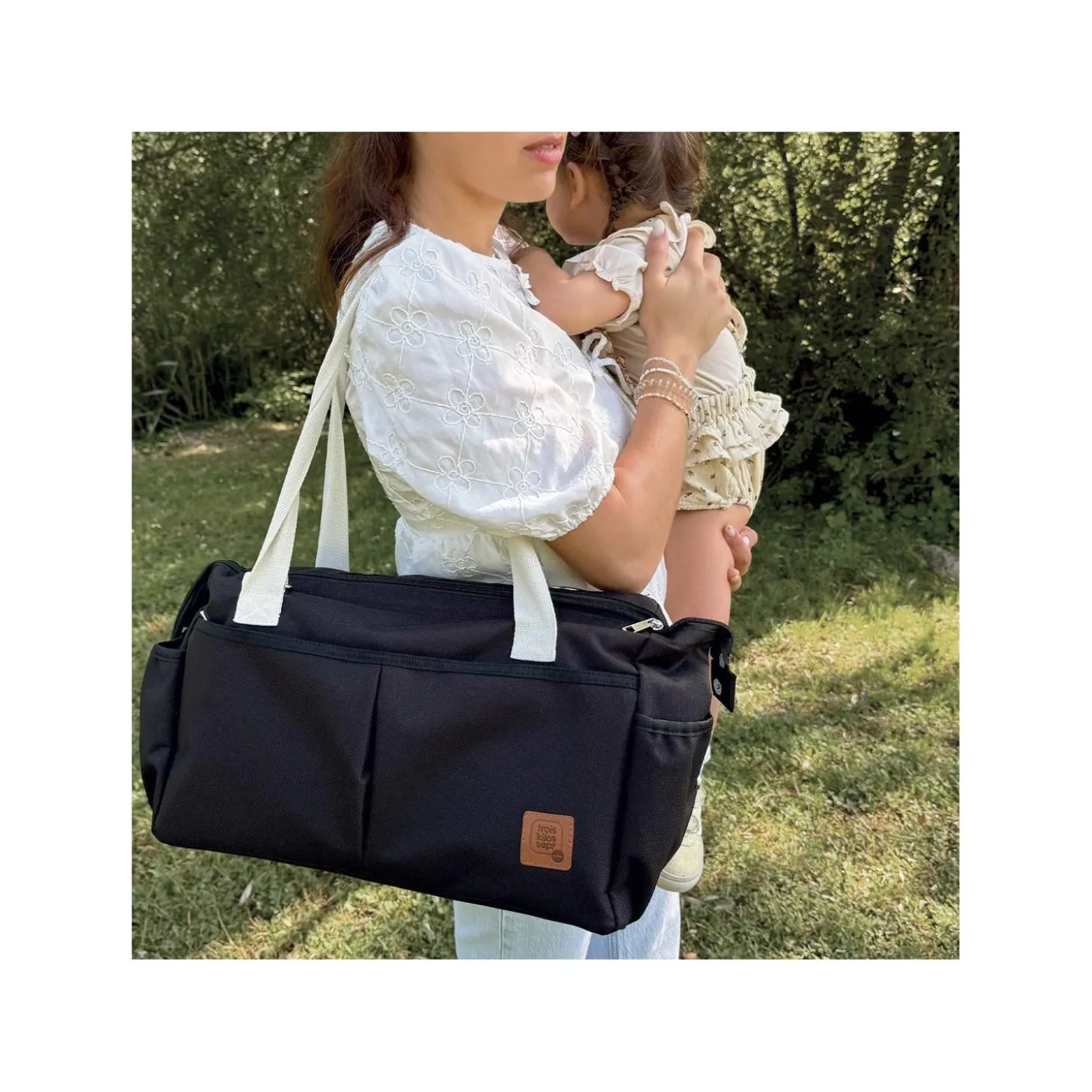 Trois Kilos Sept Sac à langer à Bandoulière Noir