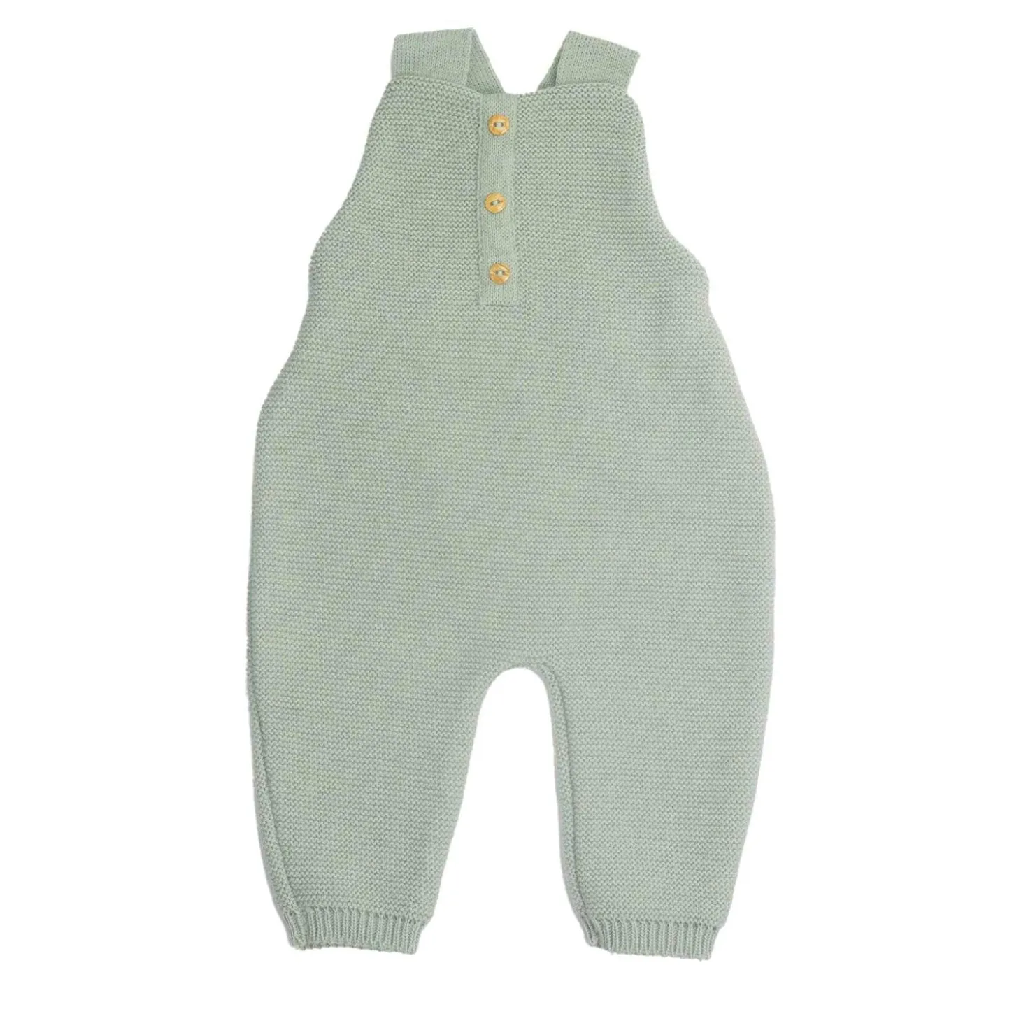 Trois Kilos Sept Salopette Maille Vert Olive 1-3 mois