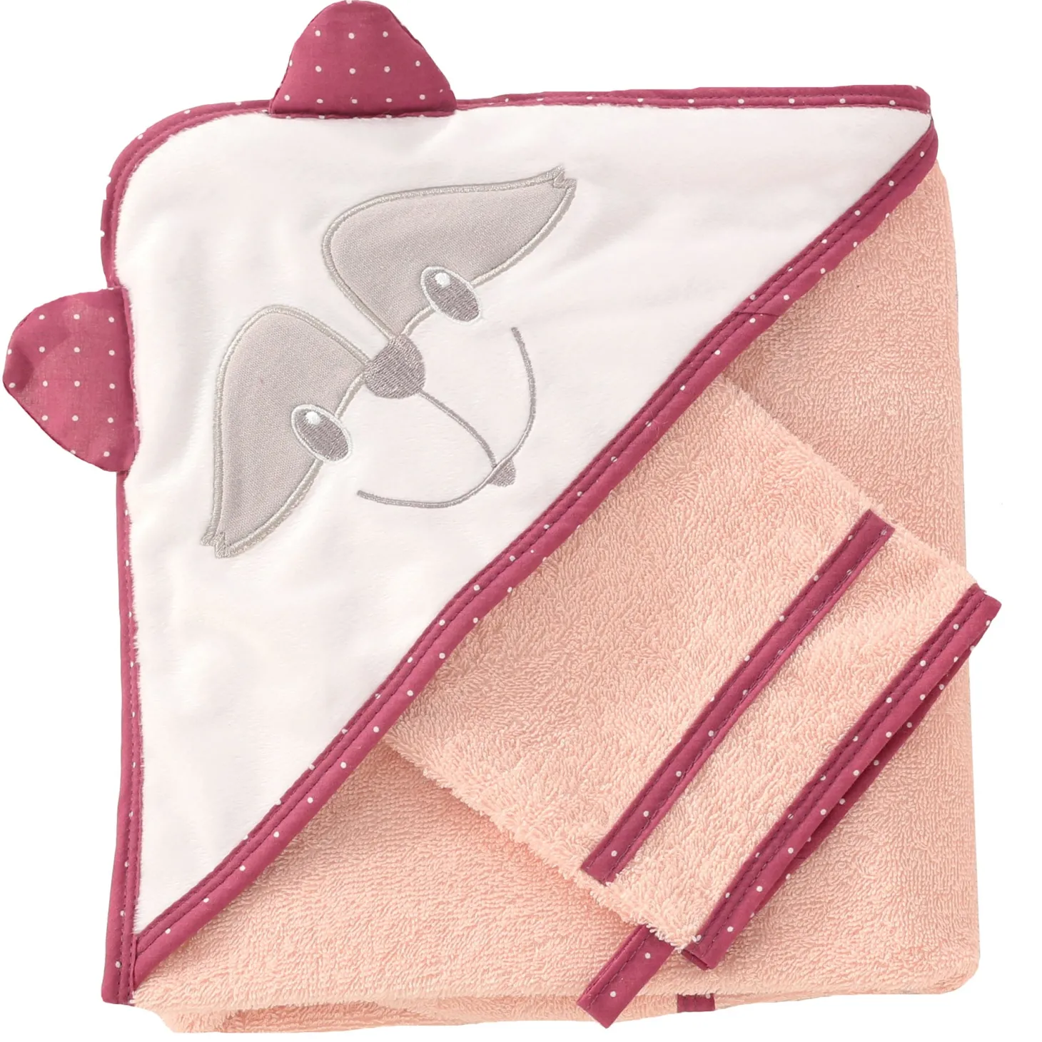 Trois Kilos Sept SET DE BAIN Blanc/Rose