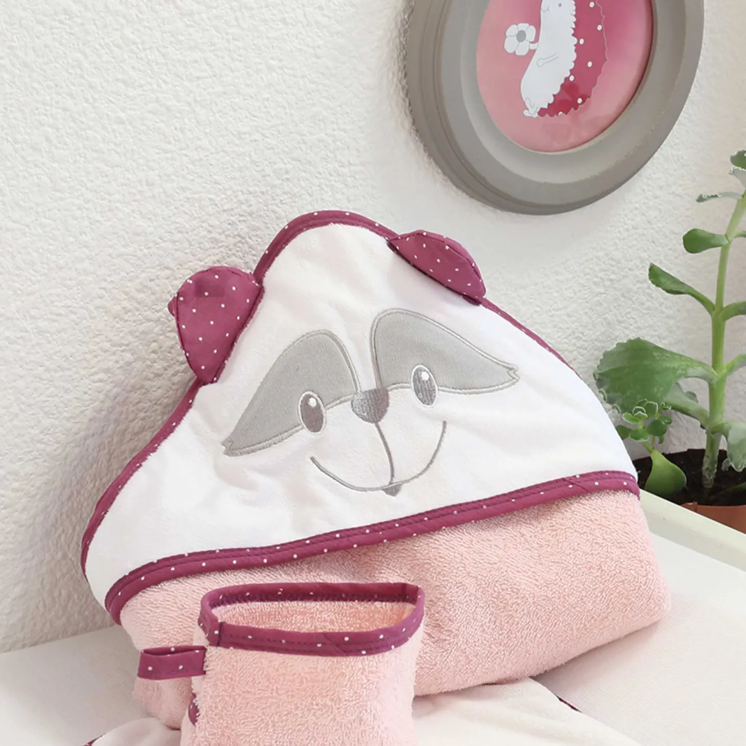 Trois Kilos Sept SET DE BAIN Blanc/Rose