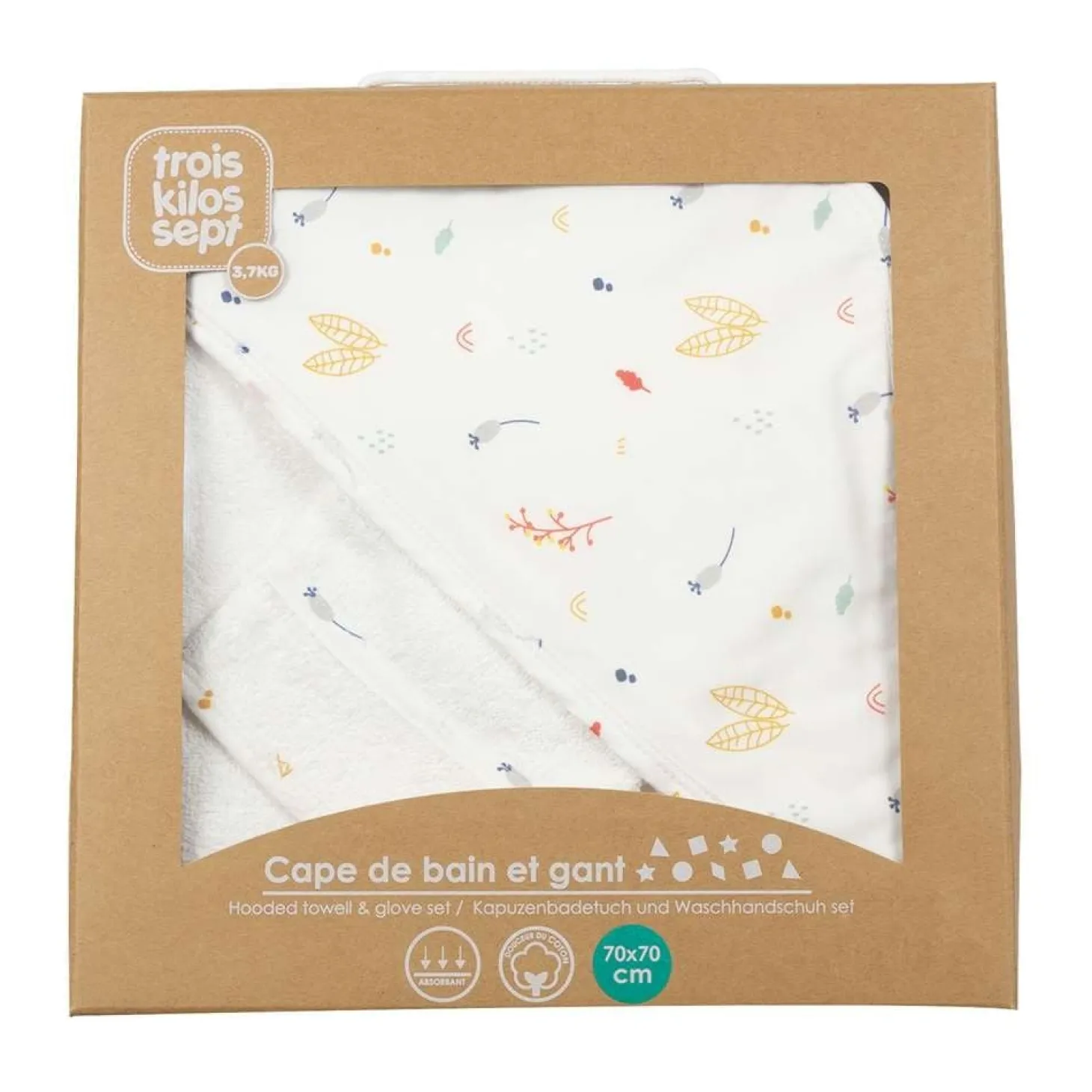 Trois Kilos Sept Set de bain Cache cache en fôret 70x70 cm