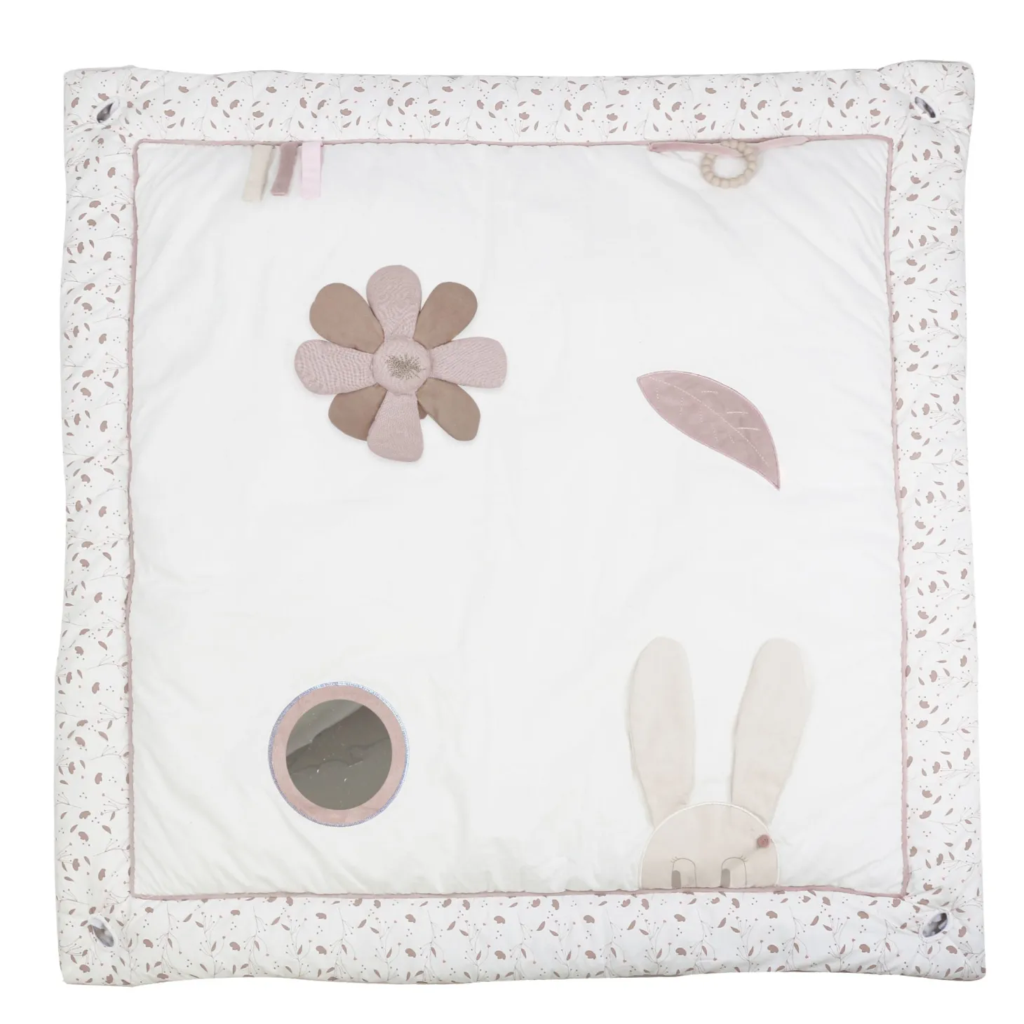 Trois Kilos Sept Tapis d'éveil 100X100 cm Rose Et Lili