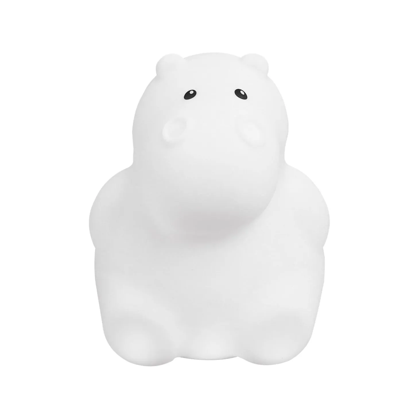 Trois Kilos Sept Veilleuse silicone Bluetooth Hippo Blanc