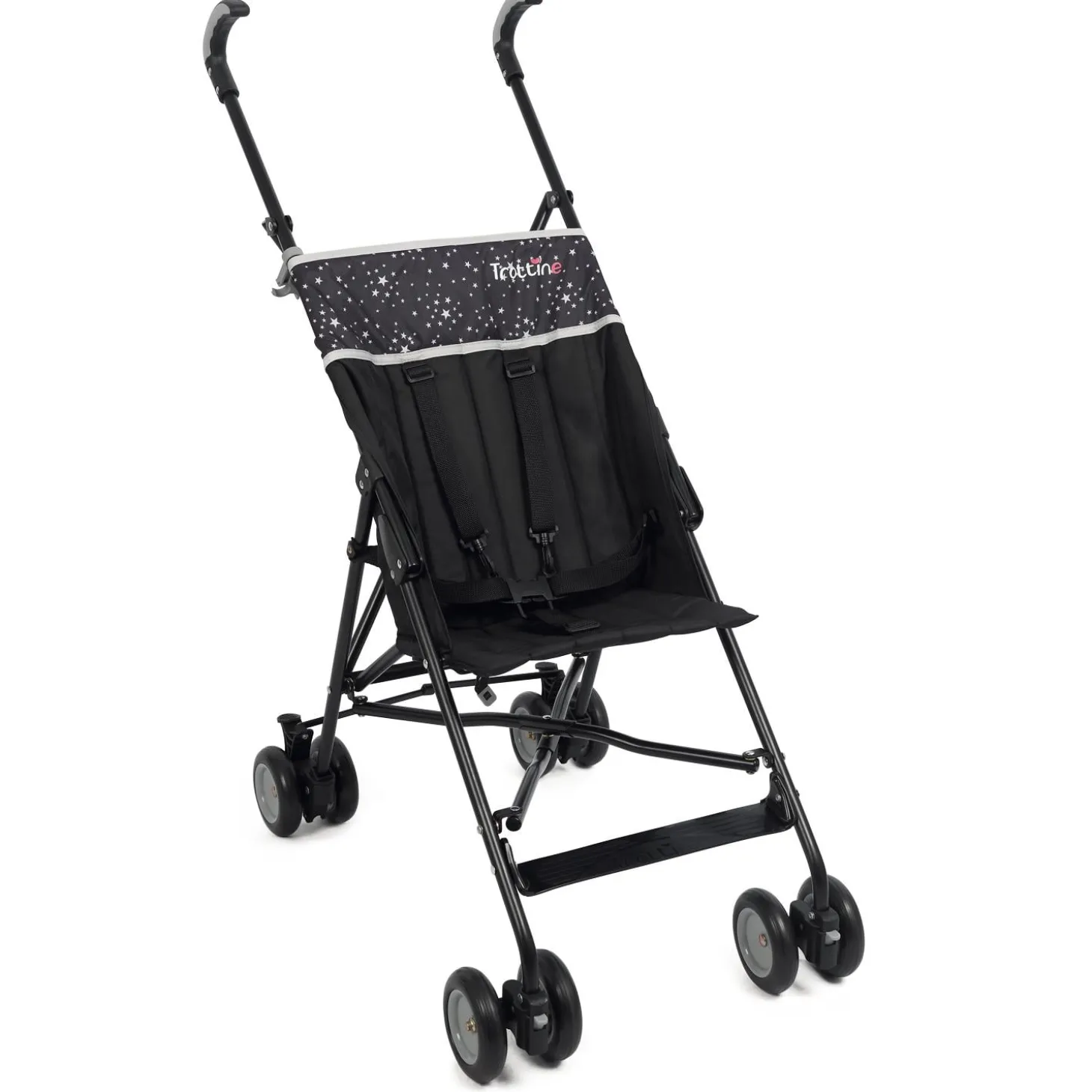 Trottine Poussette canne fixe Cantor Noir étoile