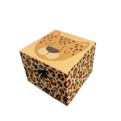 Trousselier Boite à Musique Cube Leopard Marron