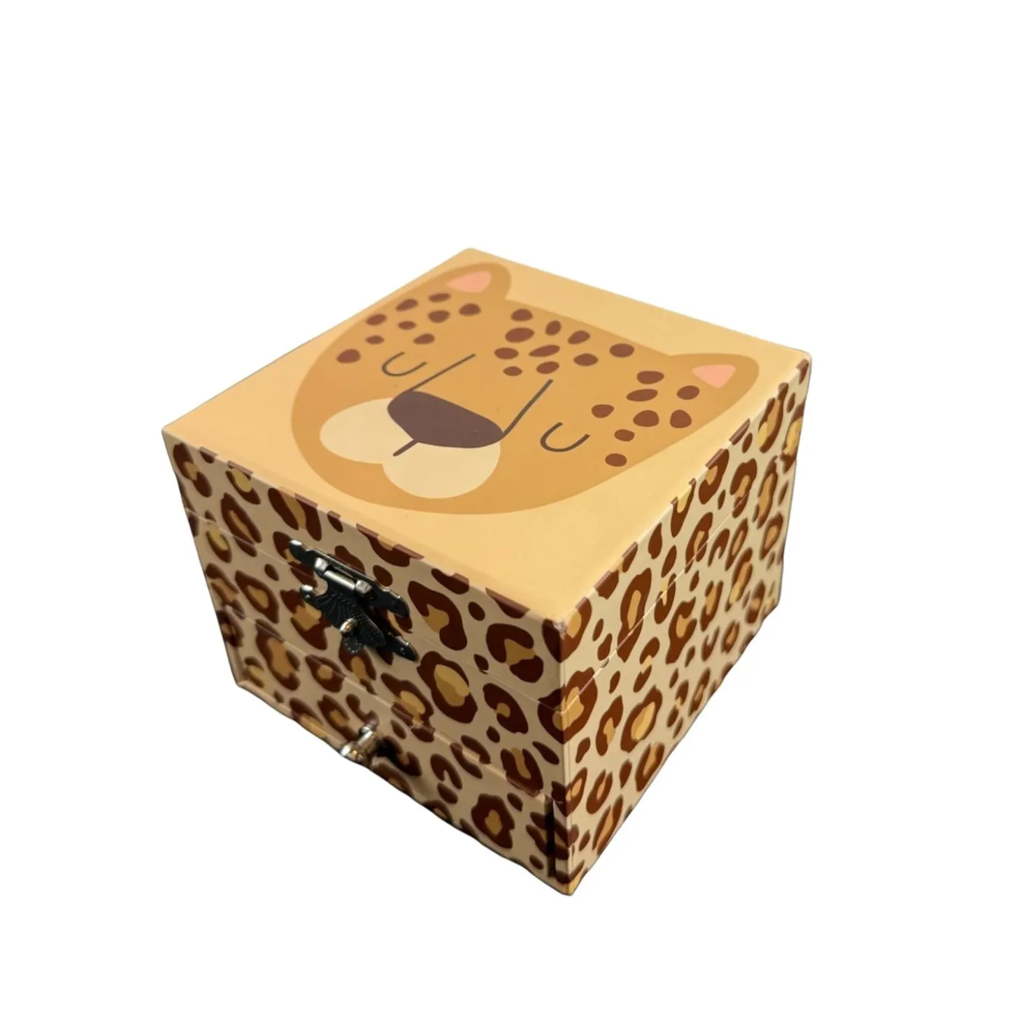 Trousselier Boite à Musique Cube Leopard Marron
