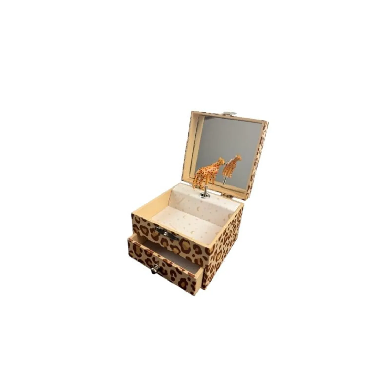 Trousselier Boite à Musique Cube Leopard Marron