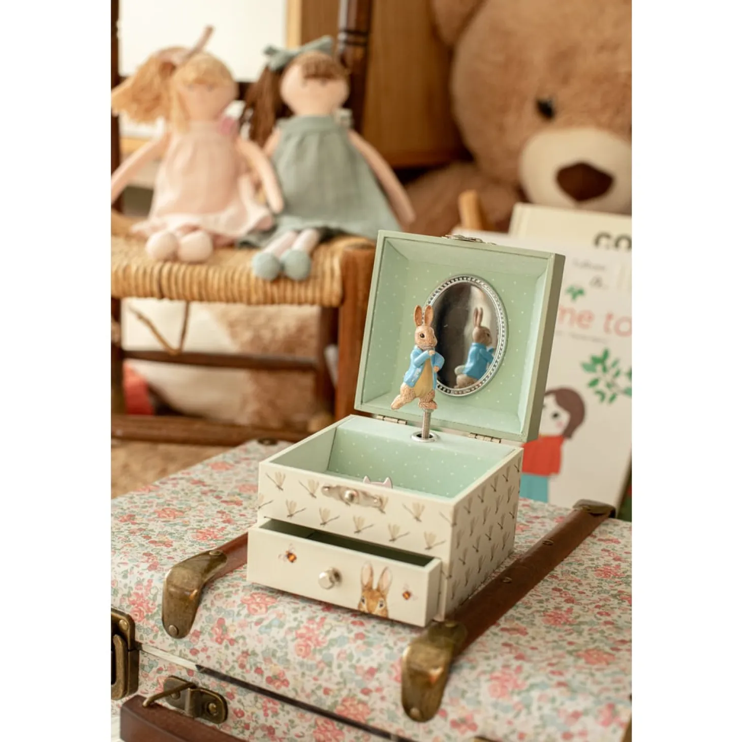 Trousselier Boîte à musique Cube Peter Rabbit - Libellule Vert