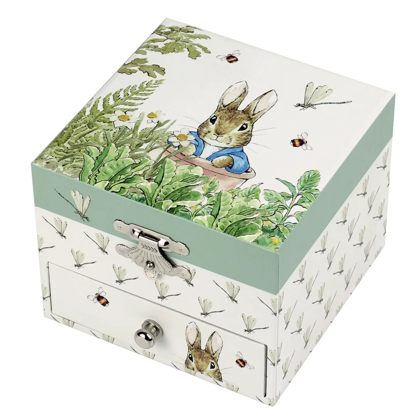 Trousselier Boîte à musique Cube Peter Rabbit - Libellule Vert