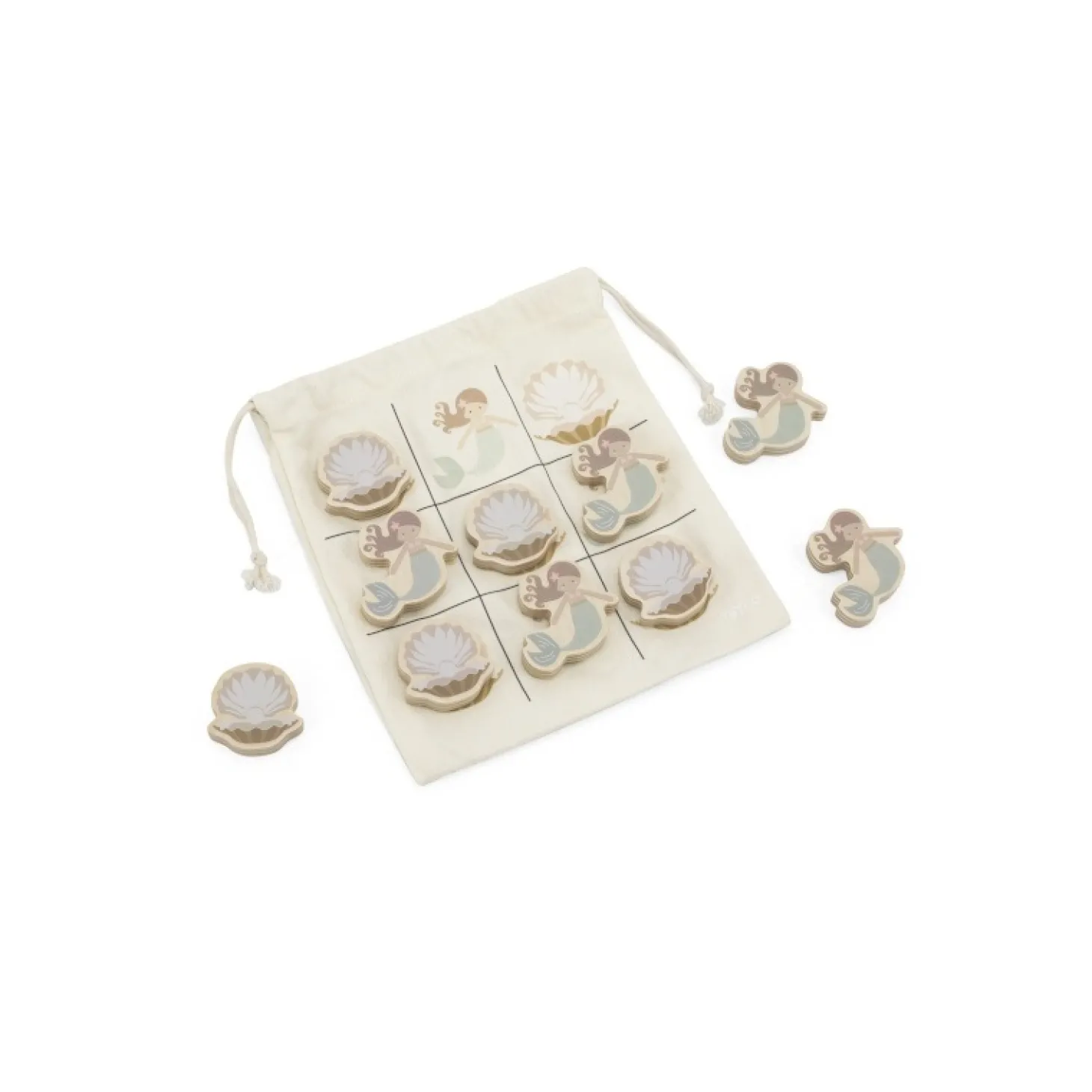 Tryco Jeu du morpion en bois Sirène multicolore