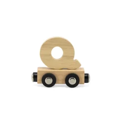 Tryco                    Lettre Train Naturel Lettre Q    Bois Naturel