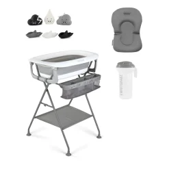 Twistshake Kit bain de luxe Baignoire + Pied + coussin + rinceur Gris Gris