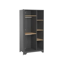 Vox Armoire 1porte Leaf Graphite/Bois
