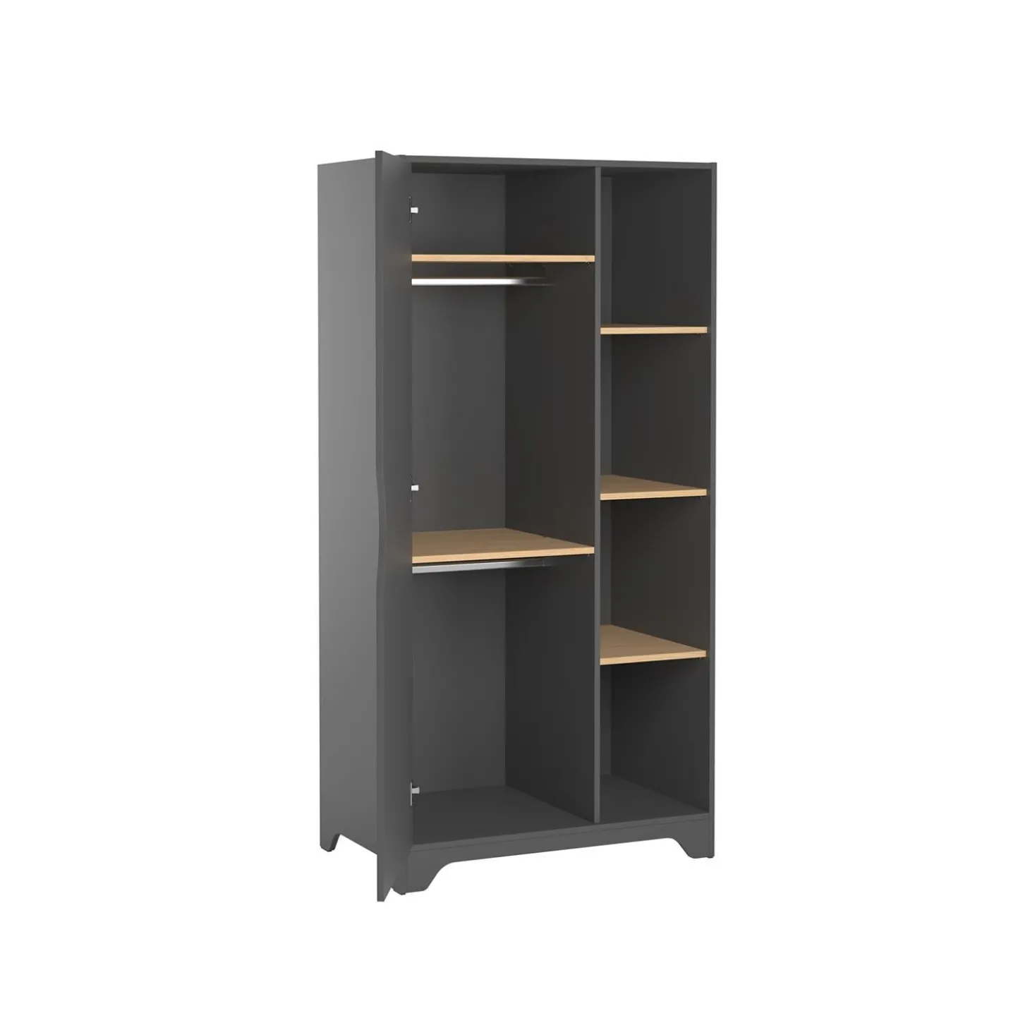 Vox Armoire 1porte Leaf Graphite/Bois