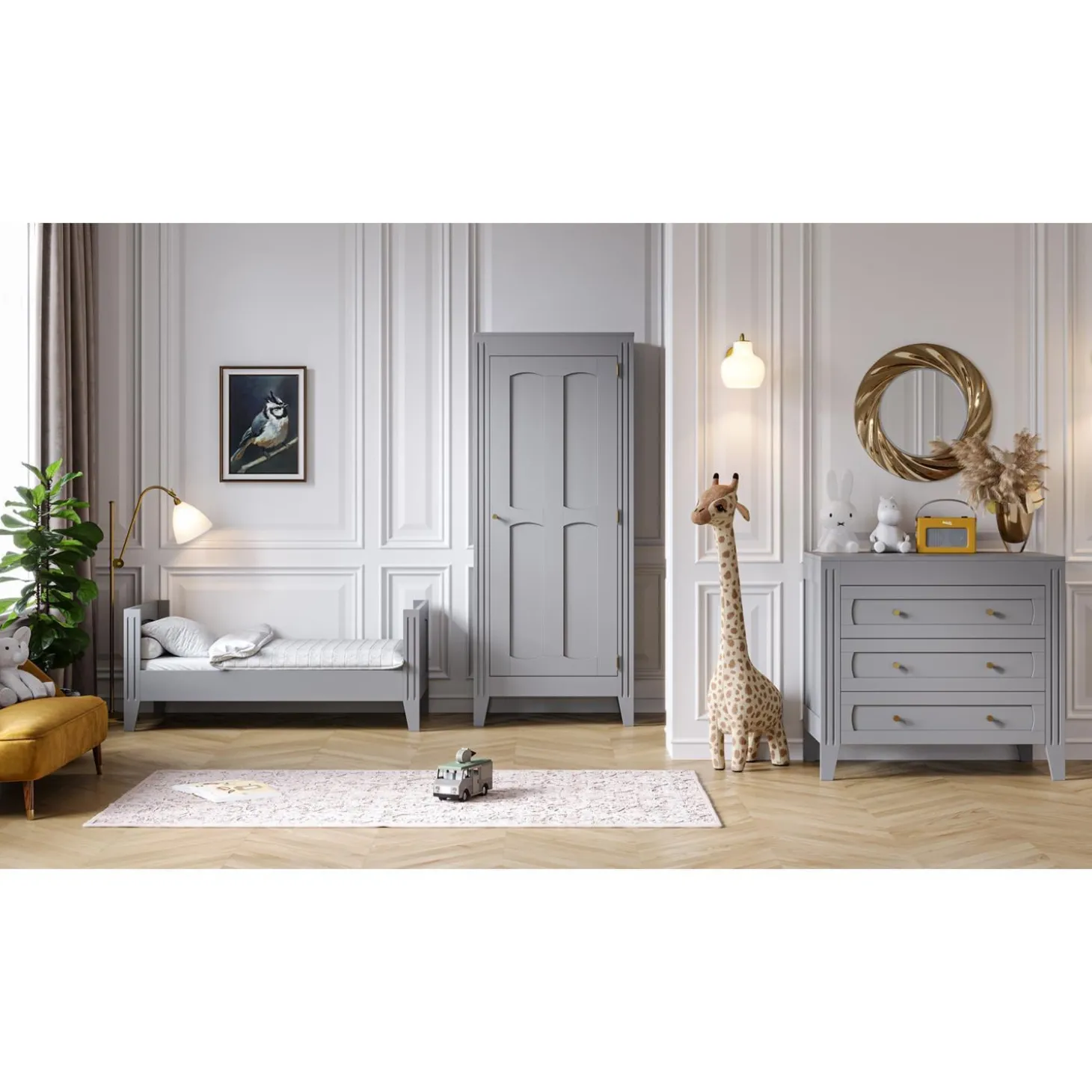 Vox Armoire 1 porte Milenne Gris Clair