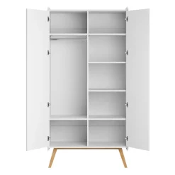 Vox Armoire 2 portes Vintage Blanc/Chêne