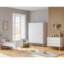 Vox                    Armoire 3 portes Vintage     Blanc/Chêne
