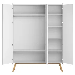 Vox Armoire 3 portes Vintage Blanc/Chêne