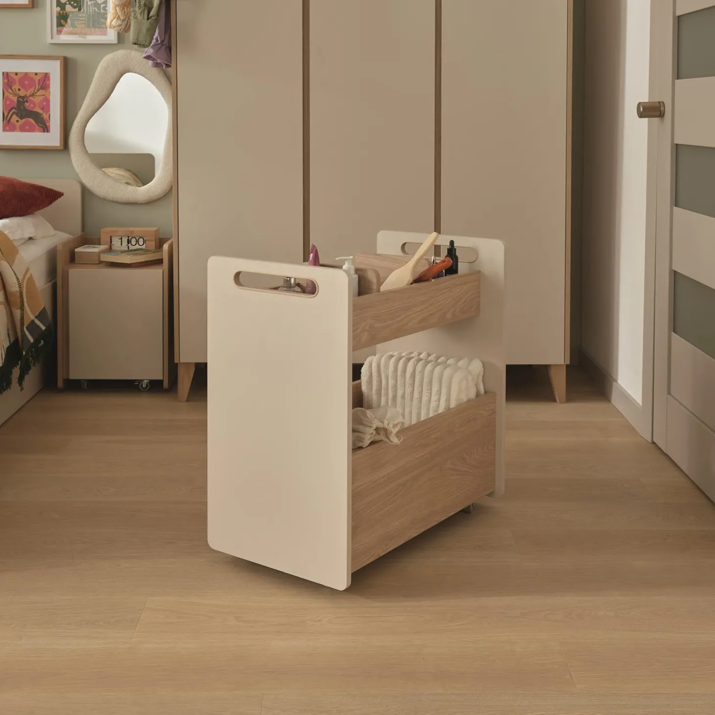 Vox Coffre Mobile pour Les Jouets Muve Chêne/Sable-Beige